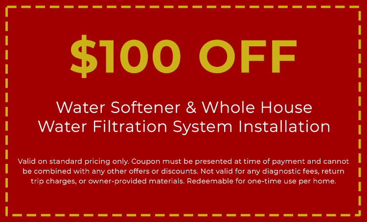 Discount for Water Softener & Whole House Water Filtration System Installation